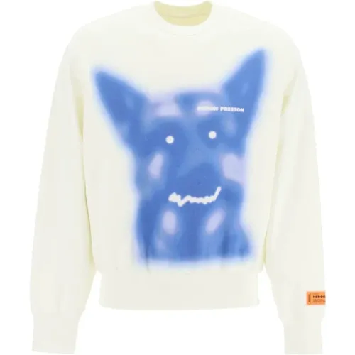 Baumwoll-Sweatshirt mit Hundemotiv , Herren, Größe: S - Heron Preston - Modalova