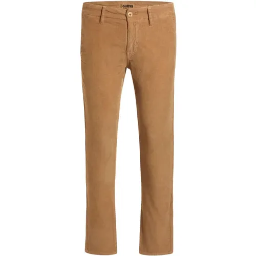 Chinos, male, , Size: W33 Beige Men`s Trousers - Guess - Modalova