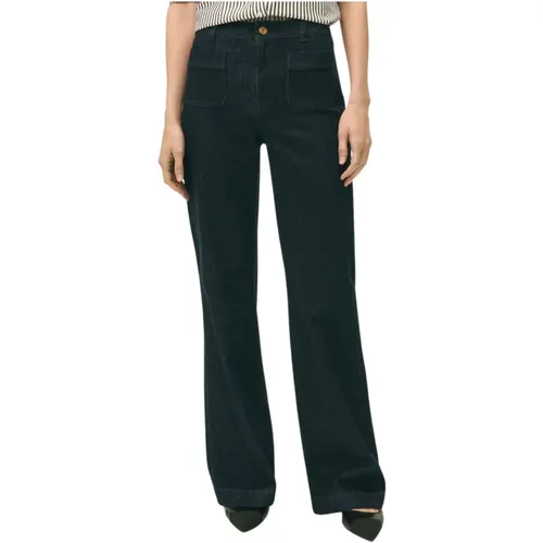 Bootcut Denim Hose mit hoher Taille , Damen, Größe: 2XS - Brooks Brothers - Modalova