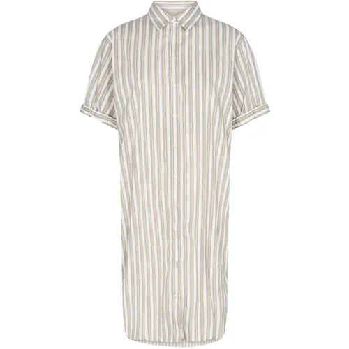 Multicolored Striped Shirt Dress , female, Sizes: L, M - MOS MOSH - Modalova