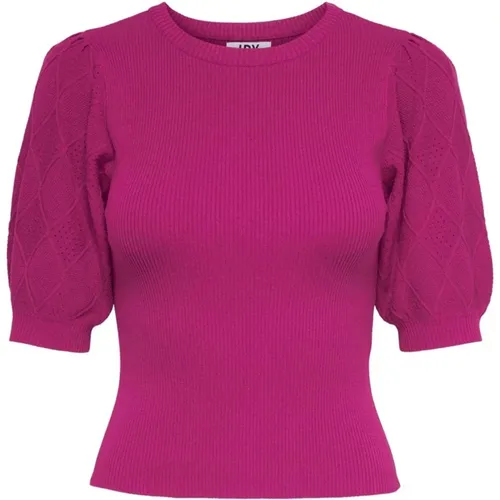 Fuchsia T-Shirt mit kurzen Ärmeln , Damen, Größe: XS - Jacqueline de Yong - Modalova