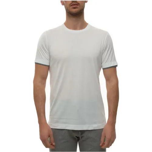 Kurzärmeliges Rundhals-T-Shirt , Herren, Größe: 2XL - Canali - Modalova