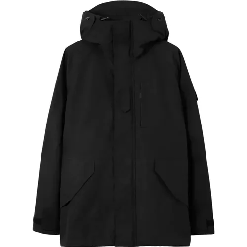 Schwarze Kapuzenjacke mit Logo-Applikation - Burberry - Modalova