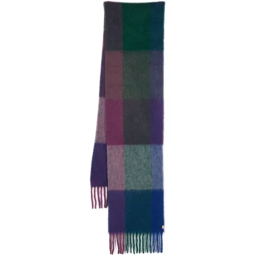 Check-Pattern Fringe Scarf , female, Sizes: ONE SIZE - Woolrich - Modalova