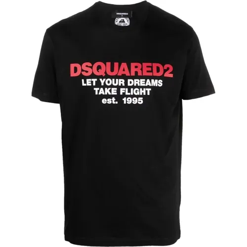 T-Shirts, male, , Size: S Printed Logo T-shirt - Dsquared2 - Modalova