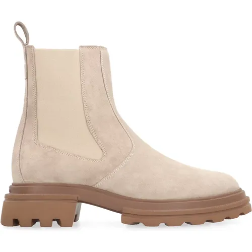 Wildleder Chelsea Boots mit elastischen Einsätzen , Damen, Größe: 36 EU - Hogan - Modalova