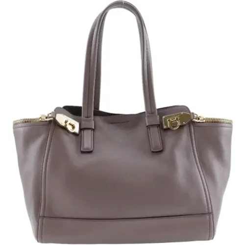 Pre-owned Tote Bags, female, , Size: ONE SIZE Pre-owned Leather shoulder-bags - Salvatore Ferragamo Pre-owned - Modalova