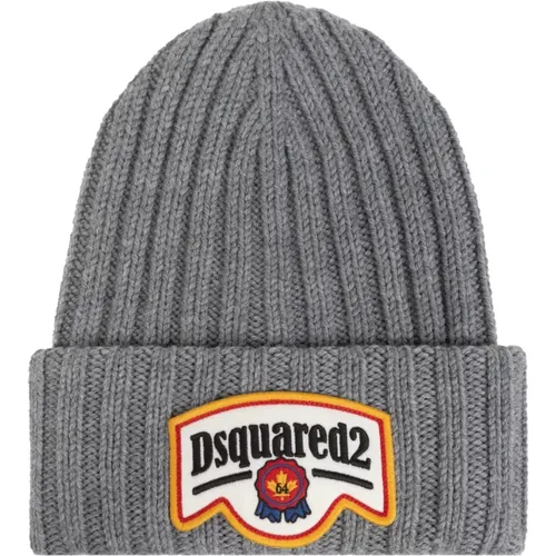 Beanies, male, , Size: ONE SIZE Cap with logo - Dsquared2 - Modalova