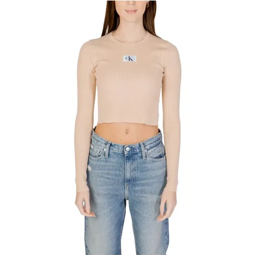 Variegated Rib Easy Spring/Summer Womens Top , female, Sizes: S, L, XS, M - Calvin Klein Jeans - Modalova