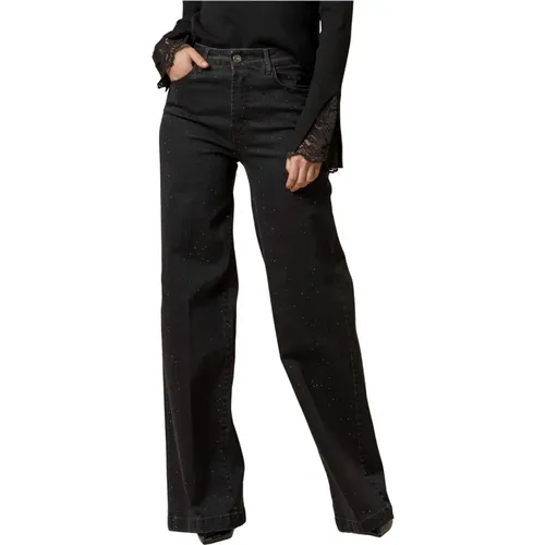 Wide Jeans, female, , Size: 2XL Chic Denim Bootcut Trousers - Kocca - Modalova
