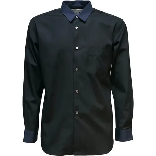 Schwarzes Hemd mit Blauen Details - Comme des Garçons - Modalova