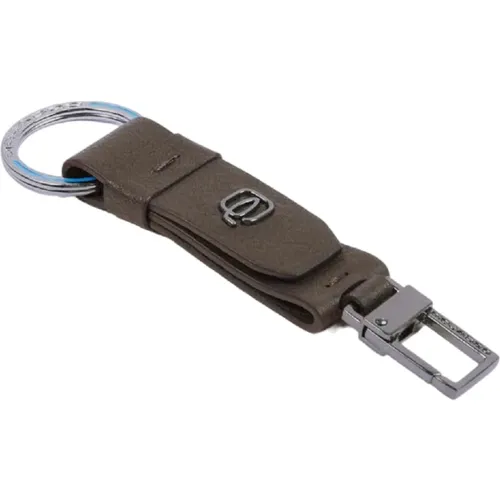 Dark Leather Keychain , male, Sizes: ONE SIZE - Piquadro - Modalova