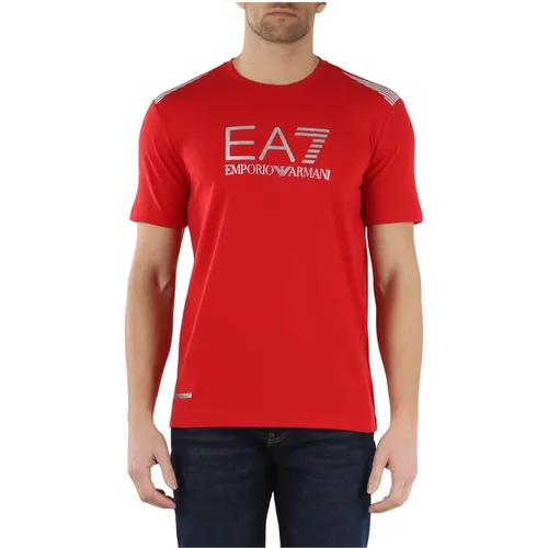 Natural Ventus7 Cotton T-Shirt , male, Sizes: L - Emporio Armani EA7 - Modalova