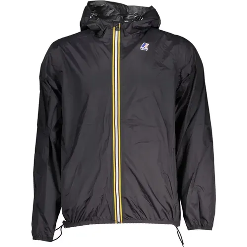 Waterproof Hooded Jacket with Contrast Details , male, Sizes: L, 2XL, S, XL, M - K-way - Modalova