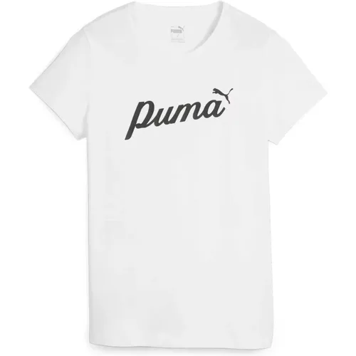 Ess+ Scrip T-shirt , Damen, Größe: L - Puma - Modalova