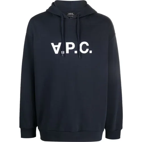 Hoodies, male, , Size: XL Men Logo Sweatshirt with Hood - A.p.c. - Modalova