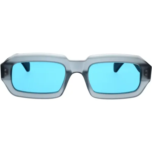 Sunglasses, unisex, , Size: 54 MM Street-Edge Sunglasses with Bold Blue Lenses - Retrosuperfuture - Modalova