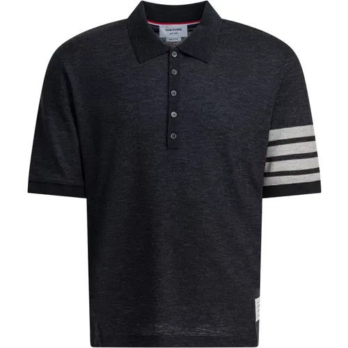 Polo Shirts, male, , Size: L Wool Jersey 4-Bar Polo - Thom Browne - Modalova