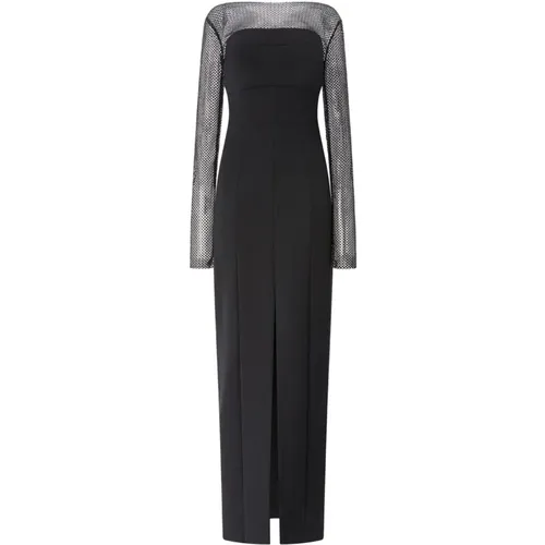 Gowns, female, , Size: S Long Cady Dress with Mesh Sleeves - Genny - Modalova