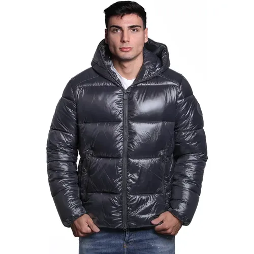 Winter Jackets, male, , Size: 3XL Nylon Quilted Jacket with Hood - Save The Duck - Modalova