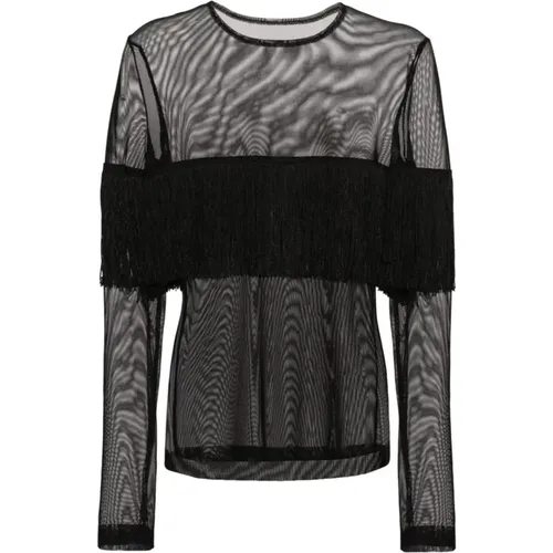 Schicker Fringe Crewneck Top , Damen, Größe: M - Norma Kamali - Modalova