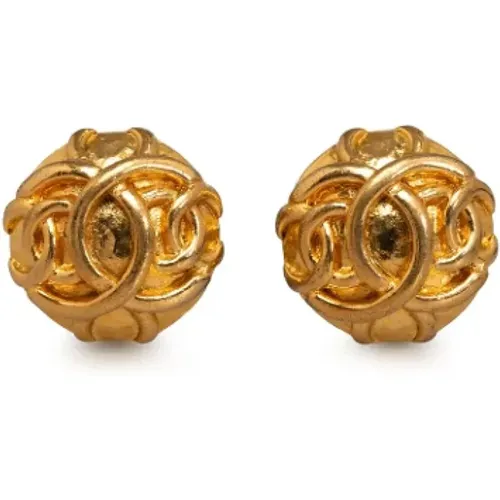 Pre-owned Jewellery, female, , Size: ONE SIZE Pre-owned Gold earrings - Chanel Vintage - Modalova