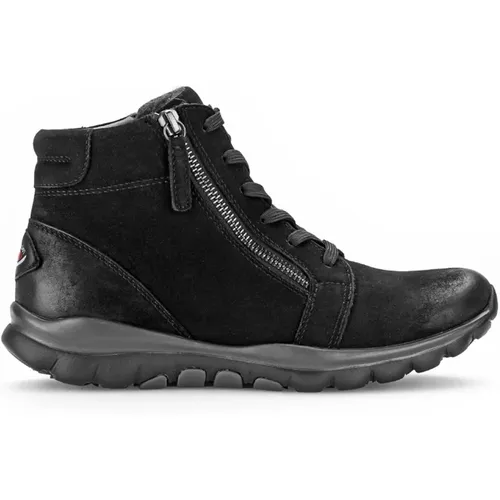 Schwarze Nubuk High-Top Sneakers , Damen, Größe: 35 1/2 EU - Gabor - Modalova