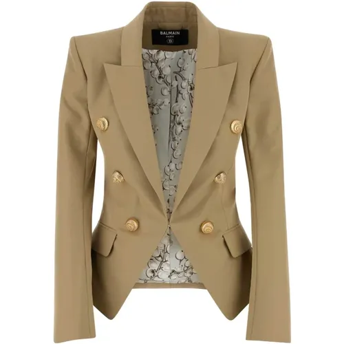 Cotton Cappuccino Blazer , female, Sizes: XS, M, S - Balmain - Modalova