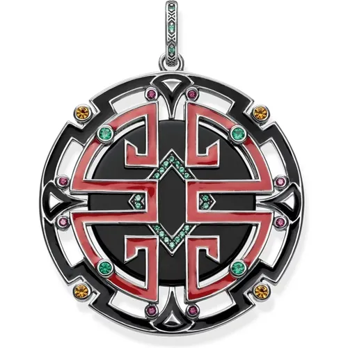 Asian Ornament Pendant with Gemstones , female, Sizes: ONE SIZE - Thomas Sabo - Modalova