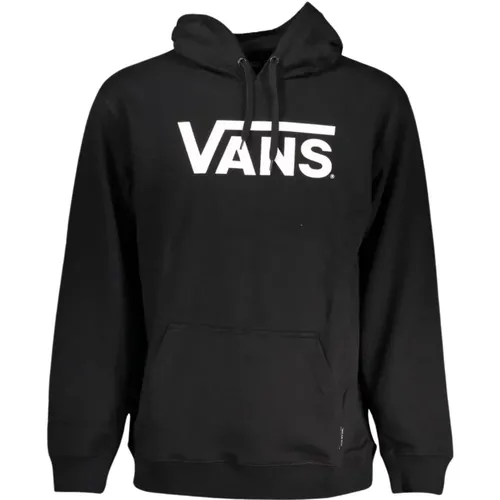 Hoodies, male, , Size: M Hooded Fleece Sweatshirt with Central Pocket and Logo Print - Vans - Modalova