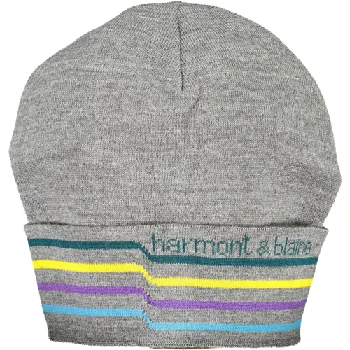 Beanies, male, , Size: ONE SIZE Men's Beanie with Contrast Details - Harmont & Blaine - Modalova