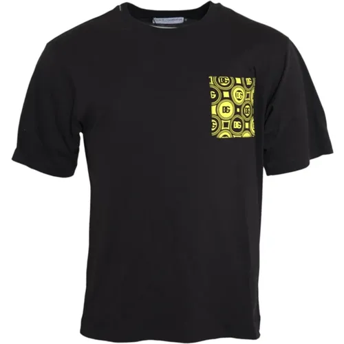 Schwarzes Bedrucktes Crewneck T-Shirt , Herren, Größe: XS - Dolce & Gabbana - Modalova