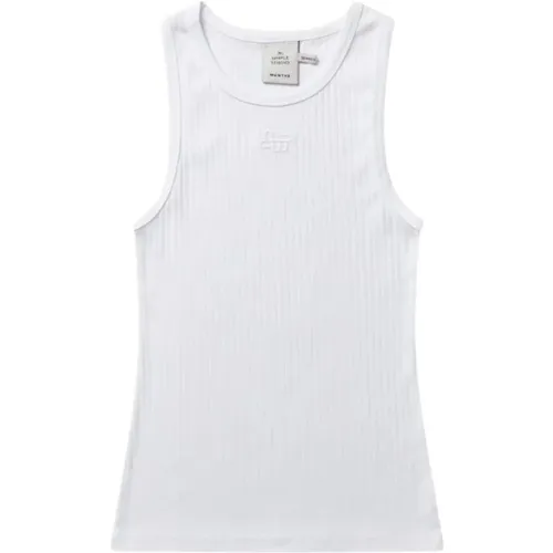 Bio-Baumwoll-Tanktop mit Emblem , Damen, Größe: 2XS - Munthe - Modalova