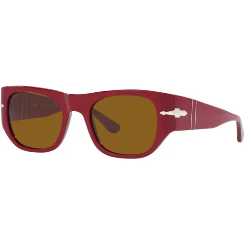 Sunglasses, male, , Size: 51 MM Burgundy/Brown Sunglasses - Persol - Modalova