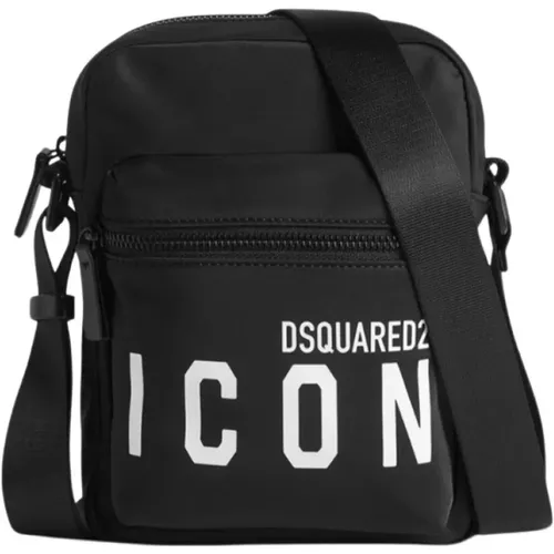 Cross Body Bags, female, , Size: ONE SIZE Nylon Logo Icon Shoulder Bag - Dsquared2 - Modalova