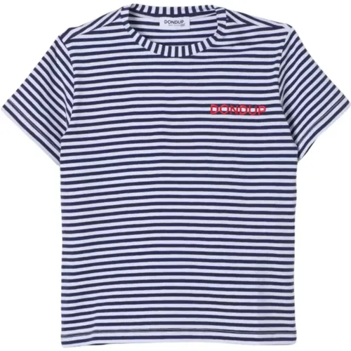 Gestreiftes Kinder T-shirt Weiß/Blau - Dondup - Modalova