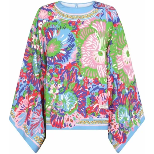 Floral Print Silk Blend Top , female, Sizes: S - Dolce & Gabbana - Modalova