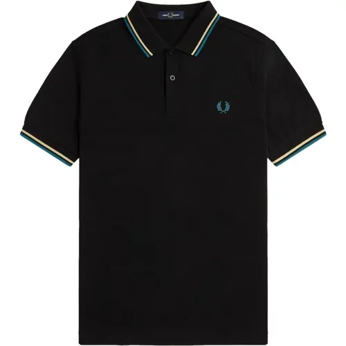 Schwarzes Twin Tipped Polo Shirt , Herren, Größe: L - Fred Perry - Modalova