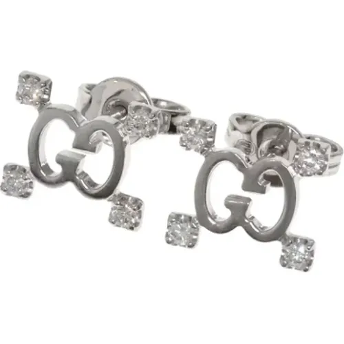 Pre-owned Jewellery, female, , Size: ONE SIZE Pre-owned White Gold earrings - Gucci Vintage - Modalova