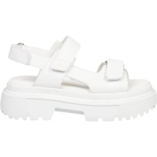 Weiße Sandalen mit Verstellbaren Riemen , Damen, Größe: 39 EU - Hogan - Modalova