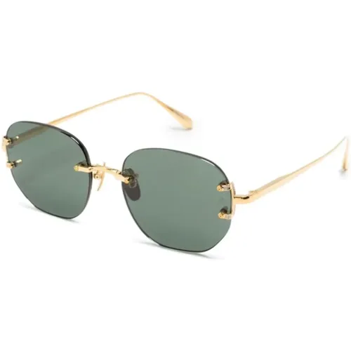 Gold Sungles Must-Have Everyday Style , unisex, Sizes: 51 MM - Linda Farrow - Modalova