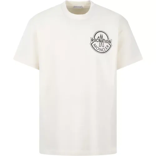 Contrasting Logo Print T-Shirt , male, Sizes: S - Moncler - Modalova