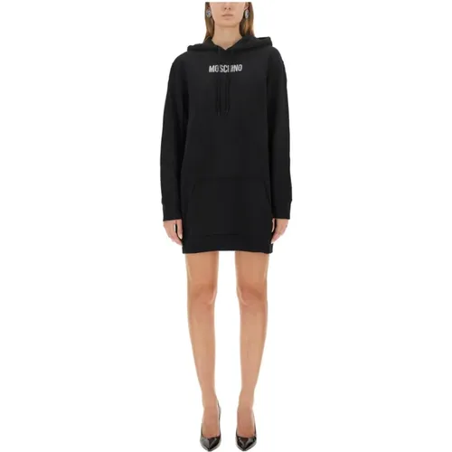 Oversized Baumwoll Sweatshirt Kleid - Moschino - Modalova