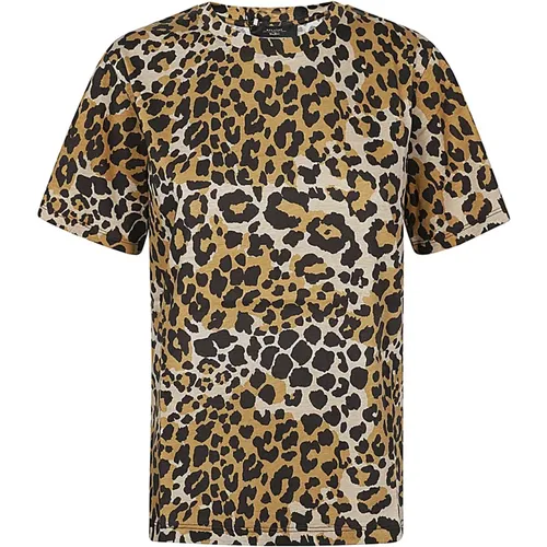 Leopardenmuster Baumwoll-T-Shirt , Damen, Größe: M - Max Mara Weekend - Modalova