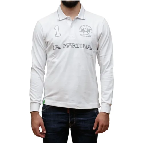 Langarm Polo Shirt Weiß , Herren, Größe: XL - LA MARTINA - Modalova