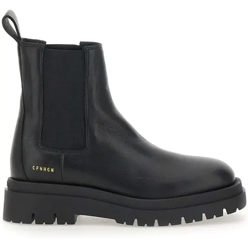 Schwarze Leder Chelsea Boots Chunky Simplicity , Damen, Größe: 36 EU - Copenhagen Studios - Modalova