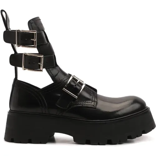 Ankle Boots, female, , Size: 9 US Rave Leather Boots - alexander mcqueen - Modalova