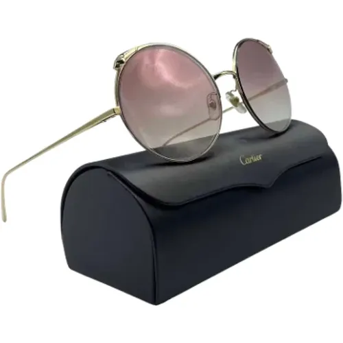 Pre-owned Accessories, female, , Size: ONE SIZE Pre-owned Metal sunglasses - Cartier Vintage - Modalova