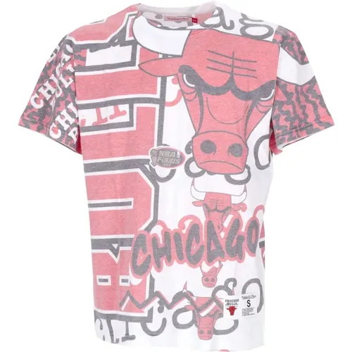 T-Shirts, male, , Size: S Chicago Bulls NBA Tee White - Mitchell & Ness - Modalova