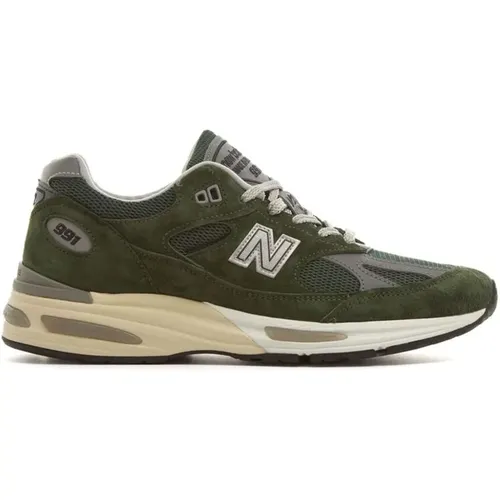 Waldgrüne Wildleder Chunky Sneakers , Herren, Größe: 38 EU - New Balance - Modalova